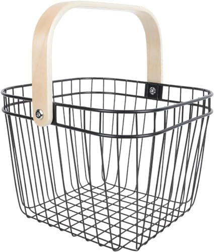 Wrobelax Drahtkorb aus Metall, für Obst, Ei, Gemüse, zum Aufhängen, Huhn, Forhandle, kleiner Garten, Zwiebeln, Bauernhaus, Picknick