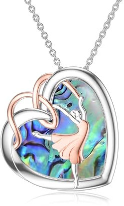 ROMANTICWORK Collier de ballerine pour filles pendentif de ballerine en argent Sterling 925 bijoux de danse de Ballet cadeau pour femmes