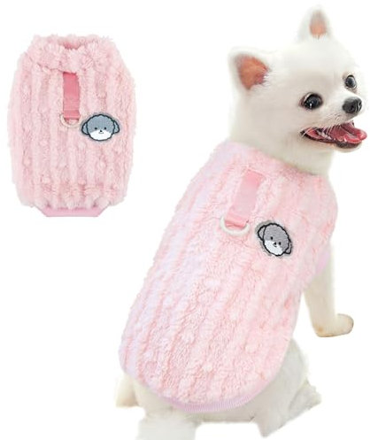 Hyran Hundepullover, Winter Warmer Hunde Pullover, für Kleine Mittelgroße Hunde und Katzen (Rose, M)