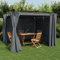 Sufrk Gazebo with Curtains Anthracite 3x3 m Steel,Outdoor gazebo Waterproof Canopy,Outdoor Garden Patio Party Tent
