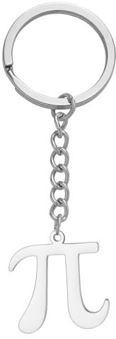 TEAMER Zierlicher PI Symbol Schlüsselanhänger Leichtes PI Mathematik Symbol Anhänger Mathematik Physik Wissenschafts MINT Schmuckstück aus Edelstahl für Frauen und Männer (Silber)