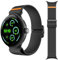Kamita Nylon Sportarmband Kompatibel mit Google Pixel Watch 3 45mm, Verstellbare Elastisch Sport Armbänder für Damen Herren, Geflochtenes Trail Loop Ersatzarmbänder für Pixel Watch 3 (Schwarz)