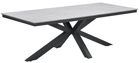 Gardissimo Gartentisch Esstisch Armati dunkel 220 x 100 cm rechteckig, Tisch Aluminium Nonwood Wetterfest Outdoor anthrazit pflegeleicht