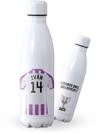 Botella de agua de Acero Inoxidable Personalizada equipo de Fútbol Barcelona. Botella termo personalizada deportiva. 700 ml Regalo Original para Aficionados del Futbol. (Valladolid)