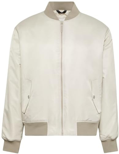 Calvin Klein Herren Bomberjacke Hero mit Reißverschluss, Elfenbein (Island Fossil), L