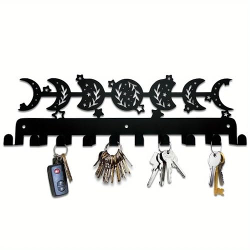 LYXFLHAN Star Moon Metal Wall Decoration Key Hook Clothes Storage Rack Wall Hanging Arts and Crafts