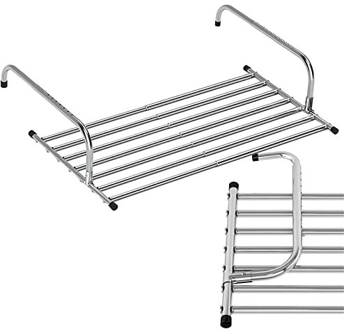Faltbarer Kleiderständer zum Aufhängen für den Balkon, ausziehbar, 68 120 cm, platzsparend, Pflanzgefäß, Wäscheständer für Heizkörper und Fenstergeländer