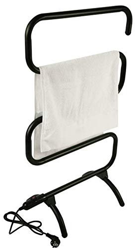 Kiaoeiuyti Porte-Serviettes Chauffant sur Pied, Chauffe-Serviettes enfichable pour Salle de Bain, Support de séchage de Serviettes Chaudes, Noir Interesting Life
