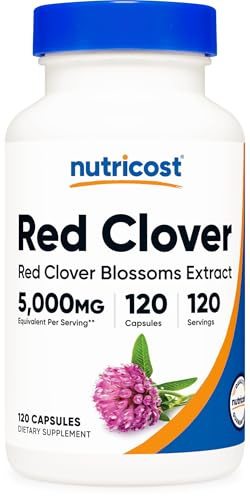 Nutricost Red Clover Blossoms Supplement 120 Capsules for 120 Servings Per Bottle - Red Clover Extract, Vegan