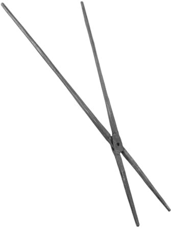 Luxshiny Langer Schmiedeeisen Müllgreifer mit Spitzem Kopf Robuste Outdoor Müllzange für Kaminholz Brennholz und Abfallsammlung Metall Müllclip für Hausmeister und Reinigung