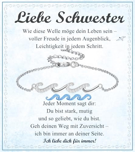 PDTU Geschenke für Frauen, Armband für Tochter Schwester Beste Freundin Enkelin Geschenke zum Geburtstag Weihnachten Kommunion Abschluss Einschulung