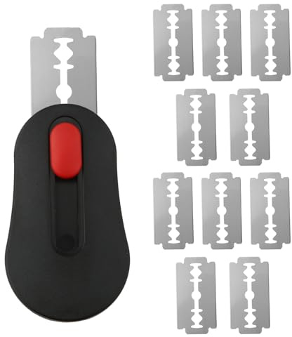 Gosknor Lametta per Incidere il Pane, Estraibile e Magnetico Slama per Incidere il Pane con 10 Lame Rasoio Coltello Tagliapasta in Acciaio Inossidabile come Forniture Panificazione (Nero)