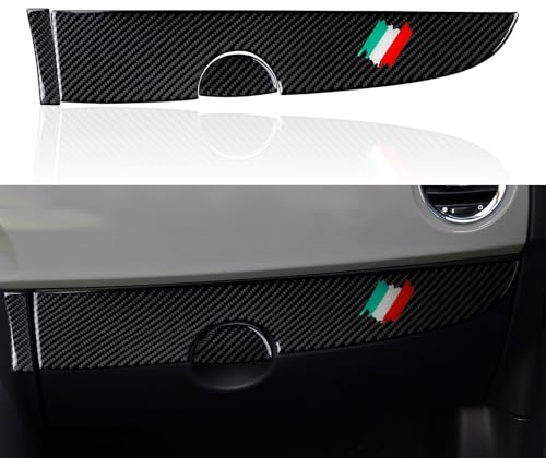 3PCS Auto Stauraum für den Beifahrer) Aufkleber Cover Kohlefaser Trim Kompatibel mit Fiat 500/500C (2007-2015)/500e (2009-2019) Abarth 500/500C (2008-2015)/595/595C (2014-2016) Interieur zubehör