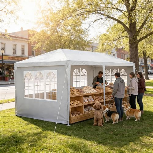 UISEBRT Pavillon 3x6m mit 6 Seitenwänden,Gartenpavillon Partyzelt Wasserdicht und UV-beständig,Sonnenpavillon Festpavillon für Garten, Party, Hochzeit,Grau