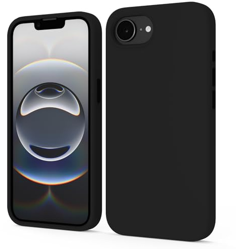 TAXXOE Silicone Case Compatible with iPhone 16e Case(2025) Soft Ultra Slim Protective Shockproof Liquid Silicone Phone Case,Anti-Scratch Microfiber Lining, 6.1 Black