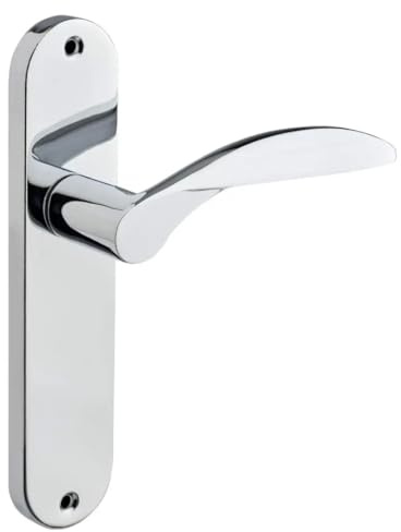 Designer Levers Bordeaux Lever Latch Door Handle, Polished Chrome | Fixings included; for for interior doors; supplied as a pair; aluminium construction.