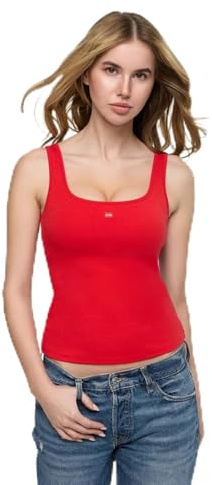 creamy fabrics Tank Top mit integriertem Wireless BH Damen – Baumwoll-Built-in Bra Top ohne Bügel – Sicherer Halt ohne BH – Gleichmäßige Brustform – Bequemes Basic Unterhemd