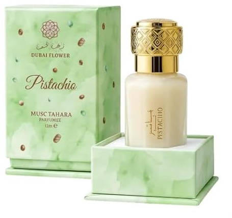 Musk Tahara Pistacho Perfume intimo sin alcochol de mujer Dubai Flowers 12ml,Fragancias en aceite Ideal para zona intima