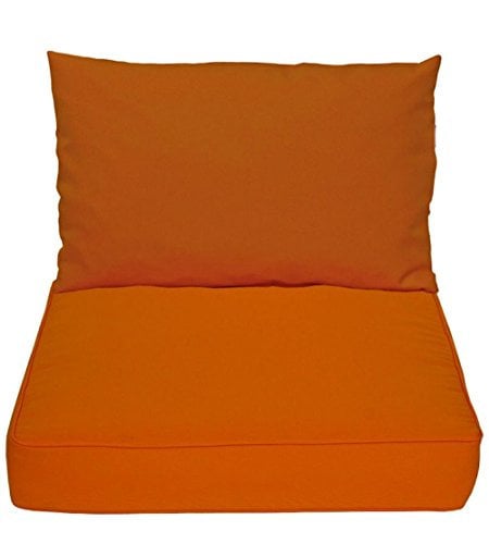 Rattani - Kissen/Auflage/Polster/Ersatzpolster für PE Rattansessel/Rattanmöbel Gr. 57 x 58 x 10 cm, 57 x 40 x 10 cm, Set 2 teilig, Fb. orange - Made in EU