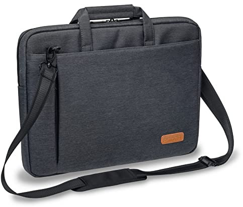 Pedea Laptoptasche Elegance Notebook-Tasche bis 15,6 Zoll (39,6 cm) Umhängetasche mit Schultergurt und Tablet-PC Fach bis 11 Zoll (27,96 cm), Grau