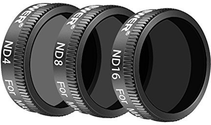 Neewer ND Graufilter Set für DJI Mavic Drone Quadcopter: ND4 ND8 ND16 Filter, Aus Mehrfachbeschichteten Wasserdichten Aluminiumlegierungs Rahmen Optisches Glas (Schwarz)