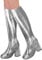 Amakando Disco Gamaschen Überziehschuhe/Silber/Stulpen Fake-Lackstiefel/Glanzpunkt zu Fastnacht & Karneval