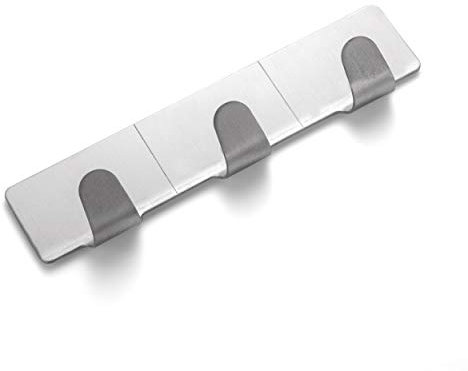 Stainless Steel Home Wall Self Adhesive Coat Storage Key Hooks Row of 3