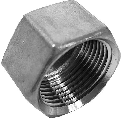 Kappe Sechskant aus V4A Edelstahl 1/2 Zoll IG DN15 Innengewinde Innendurchmesser 19mm Gewinde Fitting Trinkwasser geeignet Rohr Verschraubung End Stück Abschluss Verschluss Deckel