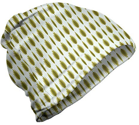 ABAKUHAUS Abstrakt Unisex Beanie, Wiederholendes Muster Pinecone, Wandern im Freien, Kitz und Khaki