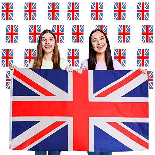 Union Jack Decorations Wimpelkette, Union Jack, 152 x 91 cm, 10 m