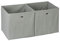 2 x Aufbewahrungsbox Stoff, quadratisch, Aufbewahrung für Regal, Stoffbox in Würfelform, HxBxT: 30 x 30 x 30 cm, grau
