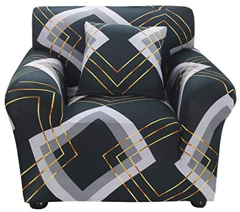 ele ELEOPTION Sofa Überwürfe Sofabezug Stretch elastische Sofahusse Sofa Abdeckung in Verschiedene Größe und Farbe (1 Sitzer für Sofalänge 90-130cm, geometrisch A)