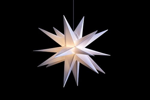 Deco-Trend XL-Kunststoff-Stern für Außen, 18-Zacker, weiß