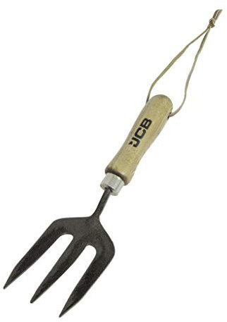 JCB - Solid Forged Hand Fork- Garden Fork Heavy Duty Gardening Tools - for Home Improvement, Digging, Potting Out, Borders, Weeding - Lifetime Warranty