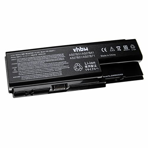 vhbw 1x Akku kompatibel mit Acer Aspire 8920G-934G64Bn, 8920G-934G50Bn, 8920G-932G32Bn, 8920Gm Notebook (5200 mAh, 11,1 V, Li-Ion)