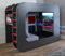 happybeds Gaming High Sleeper Bed, PodBed Grey & Red Gaming High Sleeper with Grey Sofa EU Small Double (EU Small Double - Frame Only)