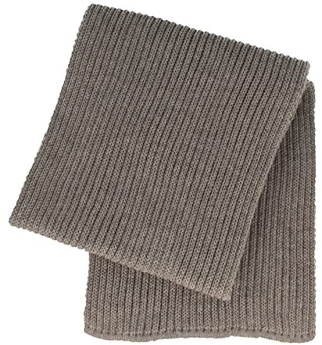 Breiter Schal Herren, Strickschal aus Wolle (Merino), 20 cm 180 cm Länge Hellgrau