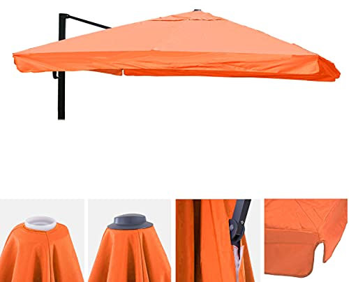 Mendler Ersatz-Bezug für Luxus-Ampelschirm HWC-A96 mit Flap, Schirmbezug, 3,5x3,5m (Ø4,95m) Polyester 4kg - Terracotta