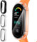 ivoler 3 Piezas Funda para Xiaomi Mi Band 7 / Xiaomi Mi Band 7 NFC, Protección Completa Protector de Pantalla de Cristal Vidrio Templado Duro PC Anti-arañazos Carcasa, 2 Transparente + 1 Negro