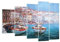 Mehrteilige Bilder auf Glas 150x100cm Glasbild Öl Boote Griechenland Groß XXL Wanddeko Schlafzimmer Küche Set 5 teilige Wandbilder Dekoration Wohnzimmer Modern Wand Kunstdruck Art GEG150x100-4467