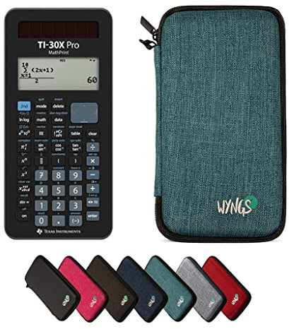 TI-30X Pro MathPrint including a WYNGS protective case in Turquoise - Basic Set