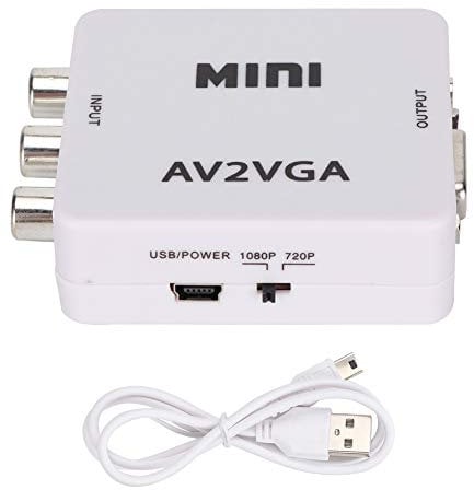 Yosoo Health Gear Hochwertiger Av Zu Vga Adapter (Composite USB) Für Tv Set Top Boxen, DVD Player, Camcorder Mehr Heimkino Präsentationen, Kompatibel Mit Allen Gängigen Monitoren Projektoren