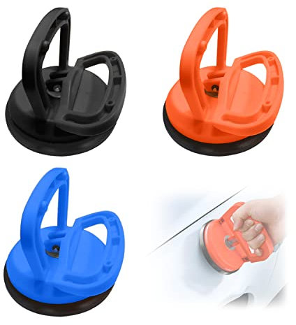 QEEQPF 3 Auto-Reparatur-Saugnäpfe, Dellenreparatur-Abzieher, Auto-Dellen-Reparaturwerkzeuge, anwendbar für Auto-Dellenreparatur (schwarz, orange, blau)