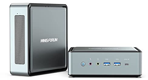 MINIS FORUM UM560 Mini-PC, AMD Ryzen 5 5625U 6 Kerne/12 Threads, Desktop-PC 16 GB RAM 512 GB PCIe SSD, 4K Dual HDMI und USB Type-C x 2, Mini-PC für Unternehmen, Server, Homeoffice