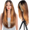 Style Icon Perücke Lace Front Wigs 26 Inches Layered Wigs with Bangs Door Curtain Style Super Long Wigs Synthetic Wig 5 inches Middle Part Wig (26 Inch, TTHL 6/30X/150E)