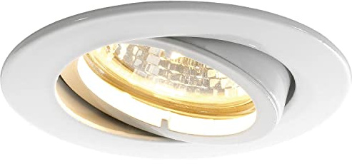 Molto Luce Deckenleuchte 230V Quad Einbaustrahler flach und schwenkbar ø 88mm, Alu Edelstahl weiß