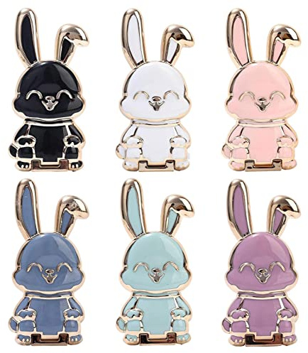 Yajimsa 6 supports téléphone portable pliables pour lapins - Support téléphone pliable - Pour bureau, cadeaux pour anniversaire, Pâques, fête des mères