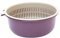 Juego De Tazones De Colador De Colador De Cocina Grande, Cesta De Lavado De Frutas Y Verduras De Plástico De Doble Capa, Tazones De Drenaje Para Limpieza, Mezcla De Lavado,(Small)
