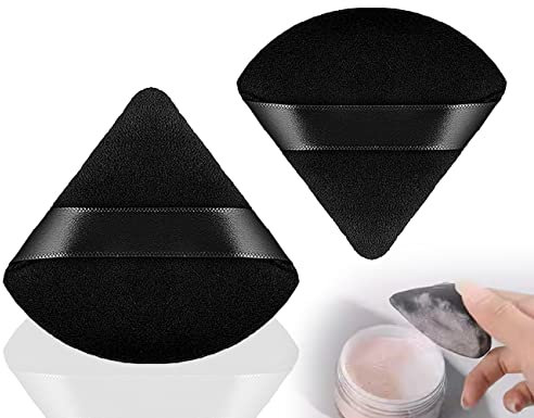 KAPSING 2 Piezas Esponja Triangular Negra para Polvos Sueltos - Soft Body Cosmetic Foundation