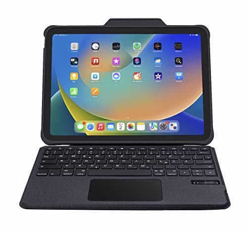 DEQSTER Rugged Touch Keyboard Folio für iPad 10.9 (10. Generation) - Tastatur Hülle - Bluetooth - Touchpad - QWERTZ